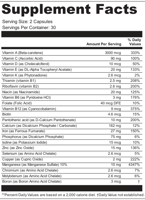Supplement Facts for Lunar Tapestry