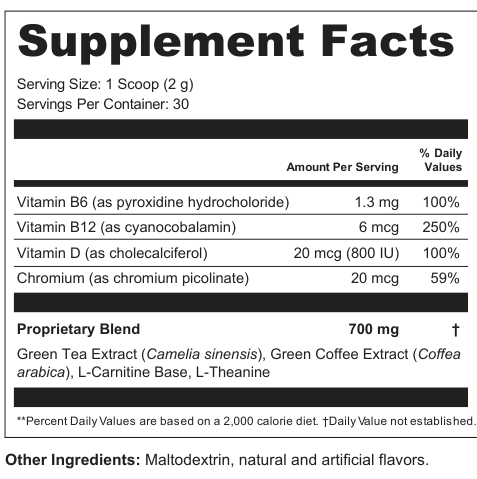 Supplement Facts for Veil Drift
